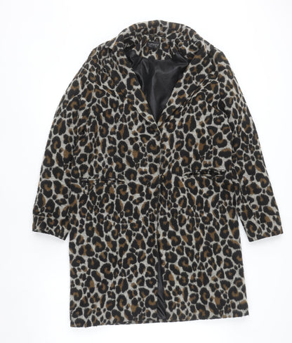 Womens UK Size 8 Topshop Brown Overcoat