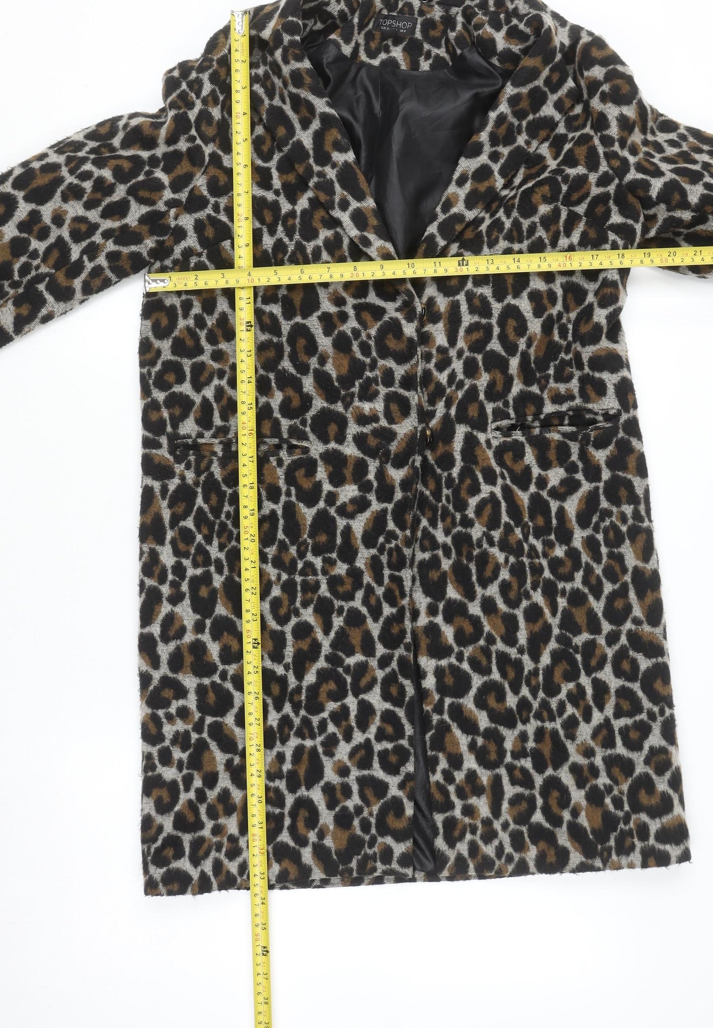 Womens UK Size 8 Topshop Brown Overcoat