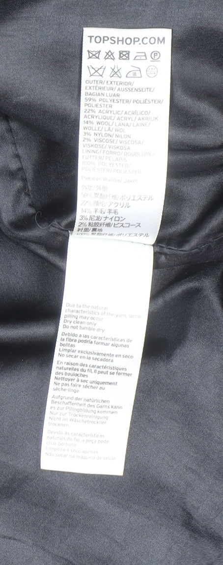 Womens UK Size 8 Topshop Brown Overcoat