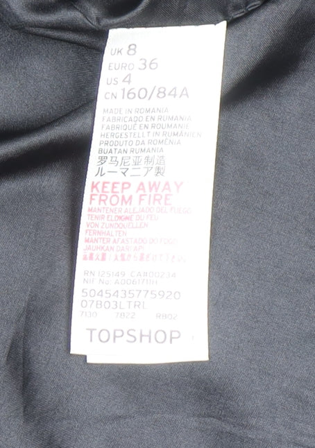 Womens UK Size 8 Topshop Brown Overcoat