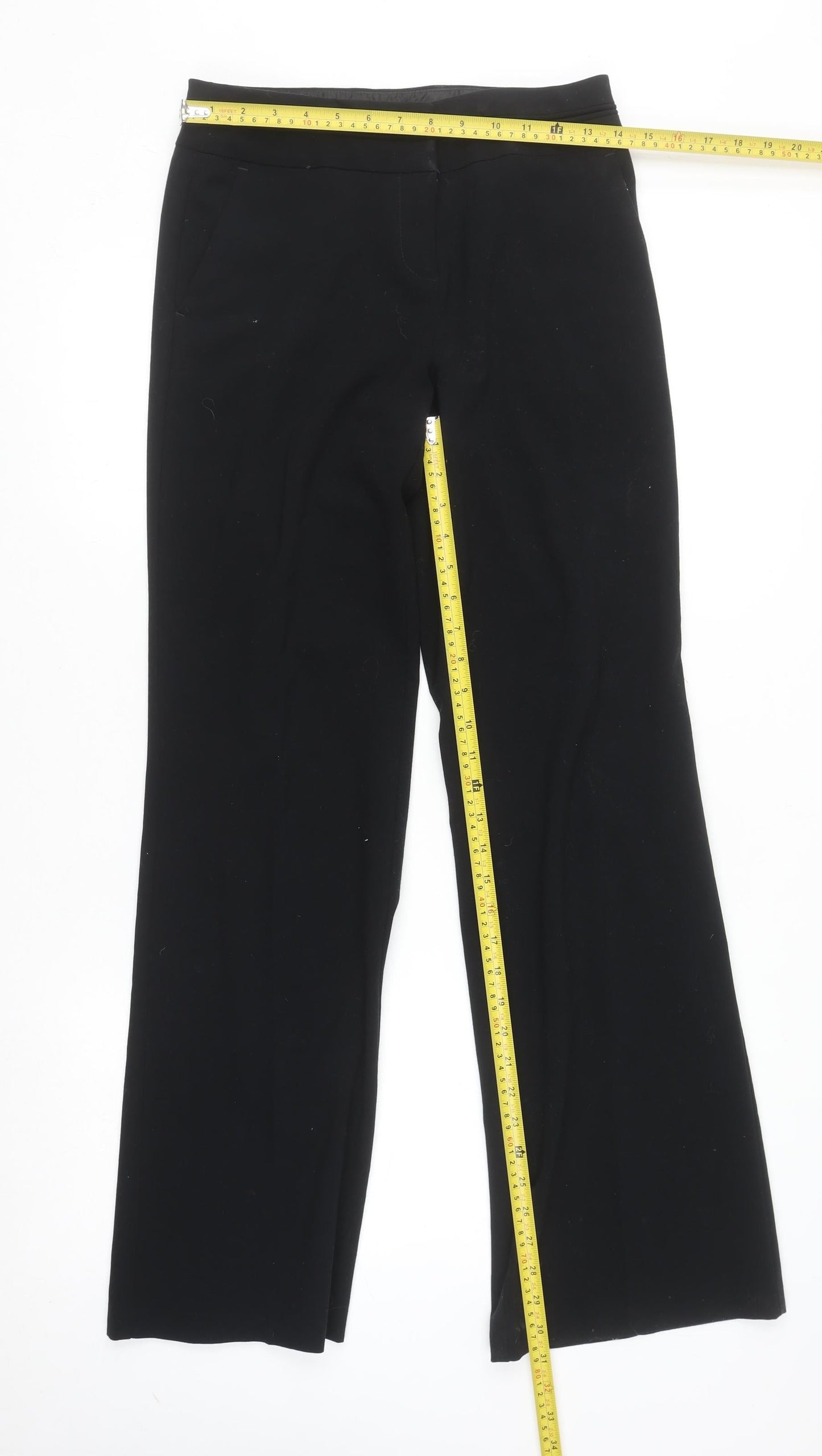 Womens UK Size 8 Marks and Spencer Regular Fit Dress Pants Black Trousers