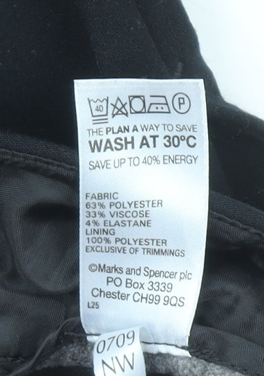 Womens UK Size 8 Marks and Spencer Regular Fit Dress Pants Black Trousers
