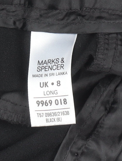 Womens UK Size 8 Marks and Spencer Regular Fit Dress Pants Black Trousers