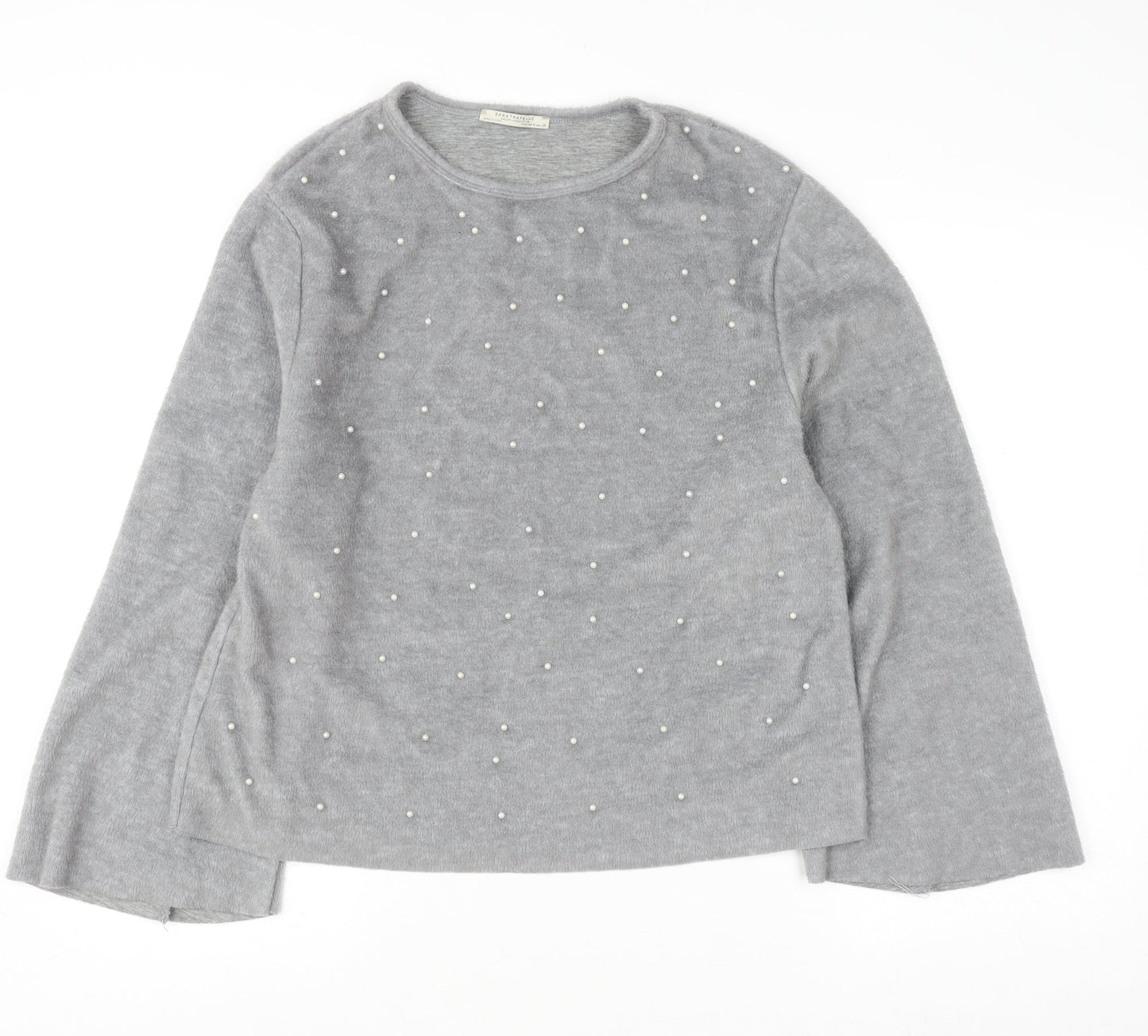 Womens UK Size M Zara Trafaluc Grey Pullover Jumper