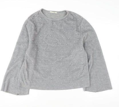 Womens UK Size M Zara Trafaluc Grey Pullover Jumper