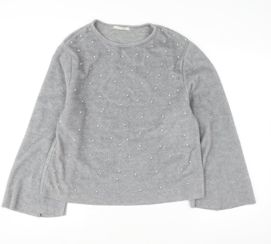 Womens UK Size M Zara Trafaluc Grey Pullover Jumper