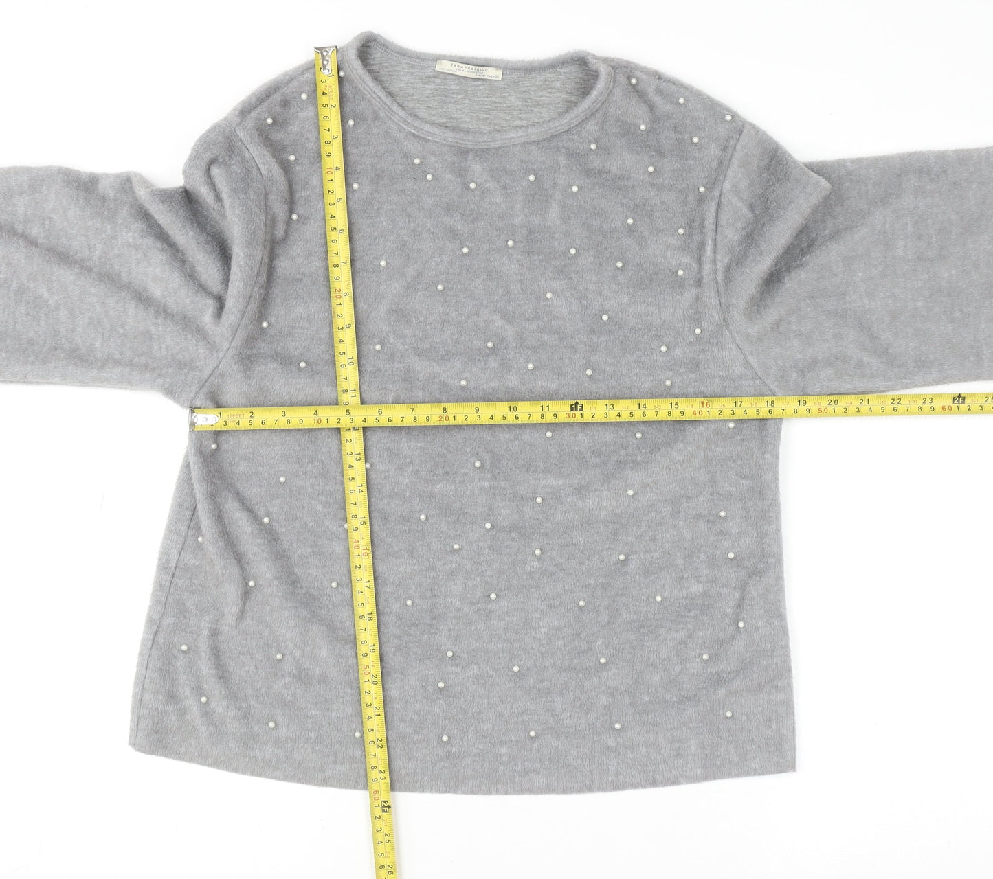 Womens UK Size M Zara Trafaluc Grey Pullover Jumper