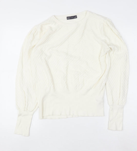 Womens UK Size 14 Marks and Spencer Ivory Pullover Jumper