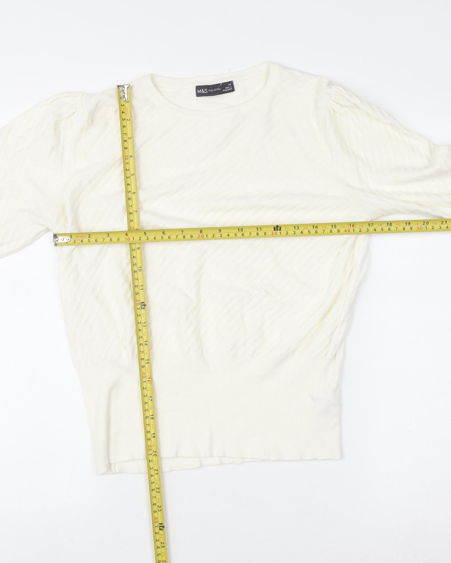Womens UK Size 14 Marks and Spencer Ivory Pullover Jumper