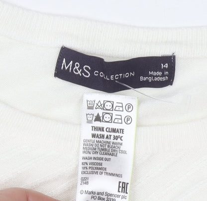 Womens UK Size 14 Marks and Spencer Ivory Pullover Jumper