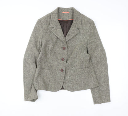 Berkertex Women Brown Tweed Blazer Jacket Size 12 Classic Formal