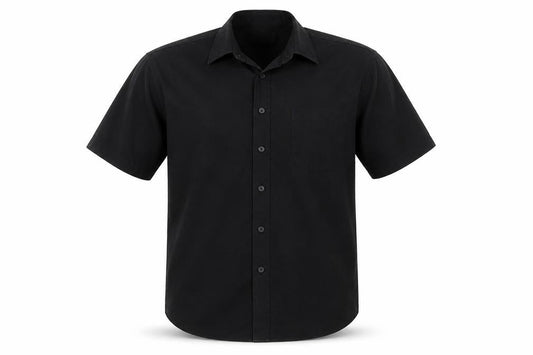 Marks and Spencer Men's Black Tailored Short Sleeve Button-Up Shirt 17/43