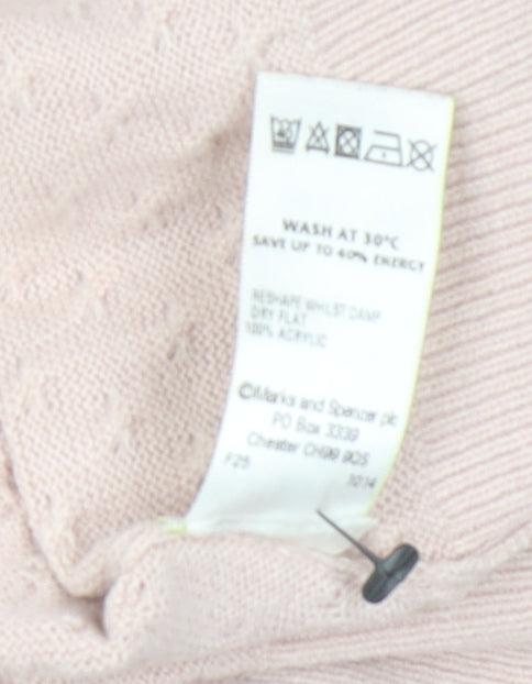 Womens UK Size 12 Marks and Spencer Pink Pullover Jumper