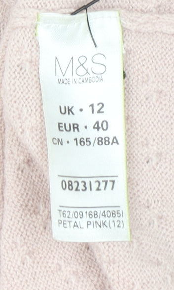 Womens UK Size 12 Marks and Spencer Pink Pullover Jumper