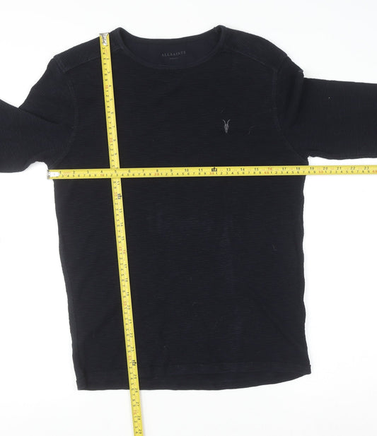 Mens UK Size XS AllSaints Black Pullover Jumper