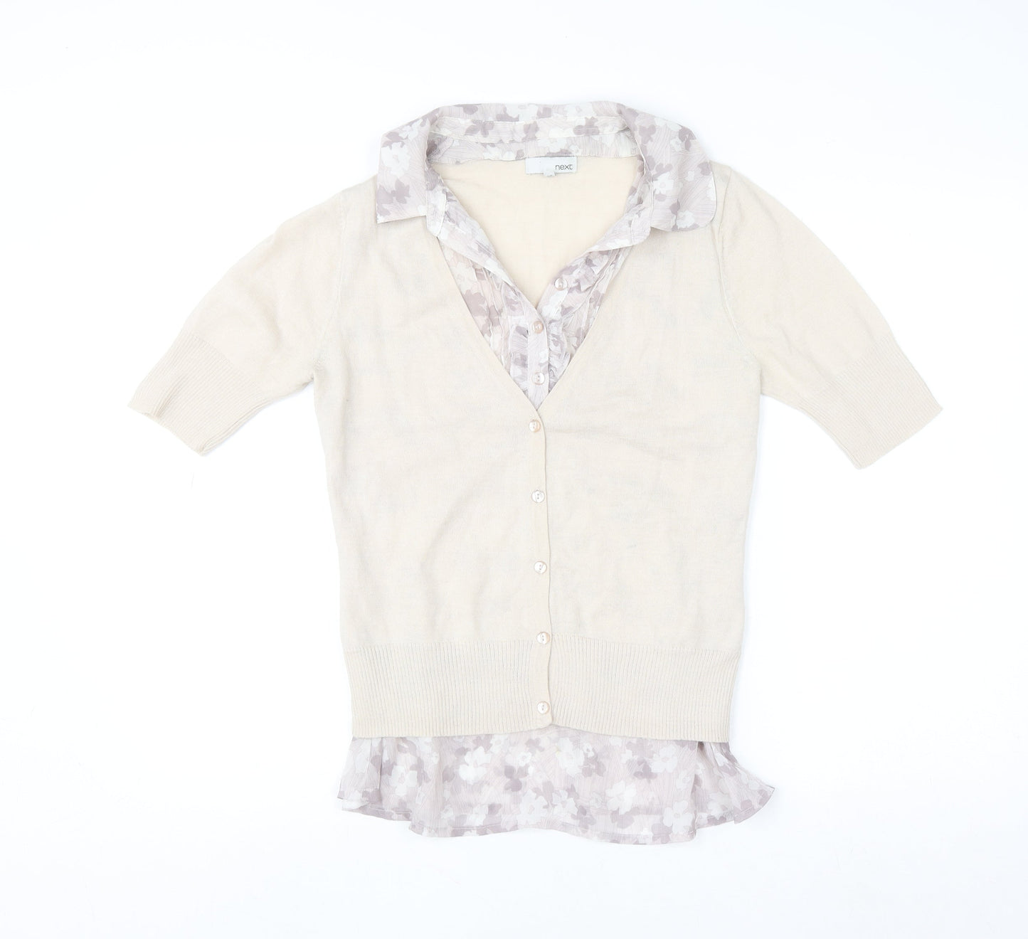 Womens UK Size 12 NEXT Beige Layered Blouse