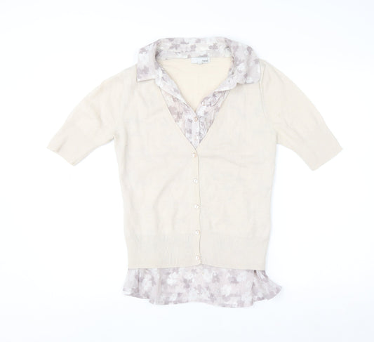 Womens UK Size 12 NEXT Beige Layered Blouse