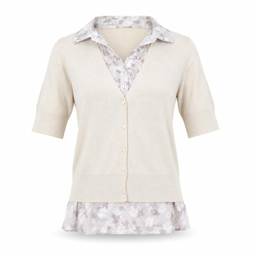 Womens UK Size 12 NEXT Beige Layered Blouse