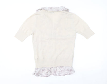 Womens UK Size 12 NEXT Beige Layered Blouse