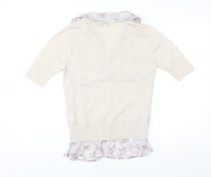 Womens UK Size 12 NEXT Beige Layered Blouse