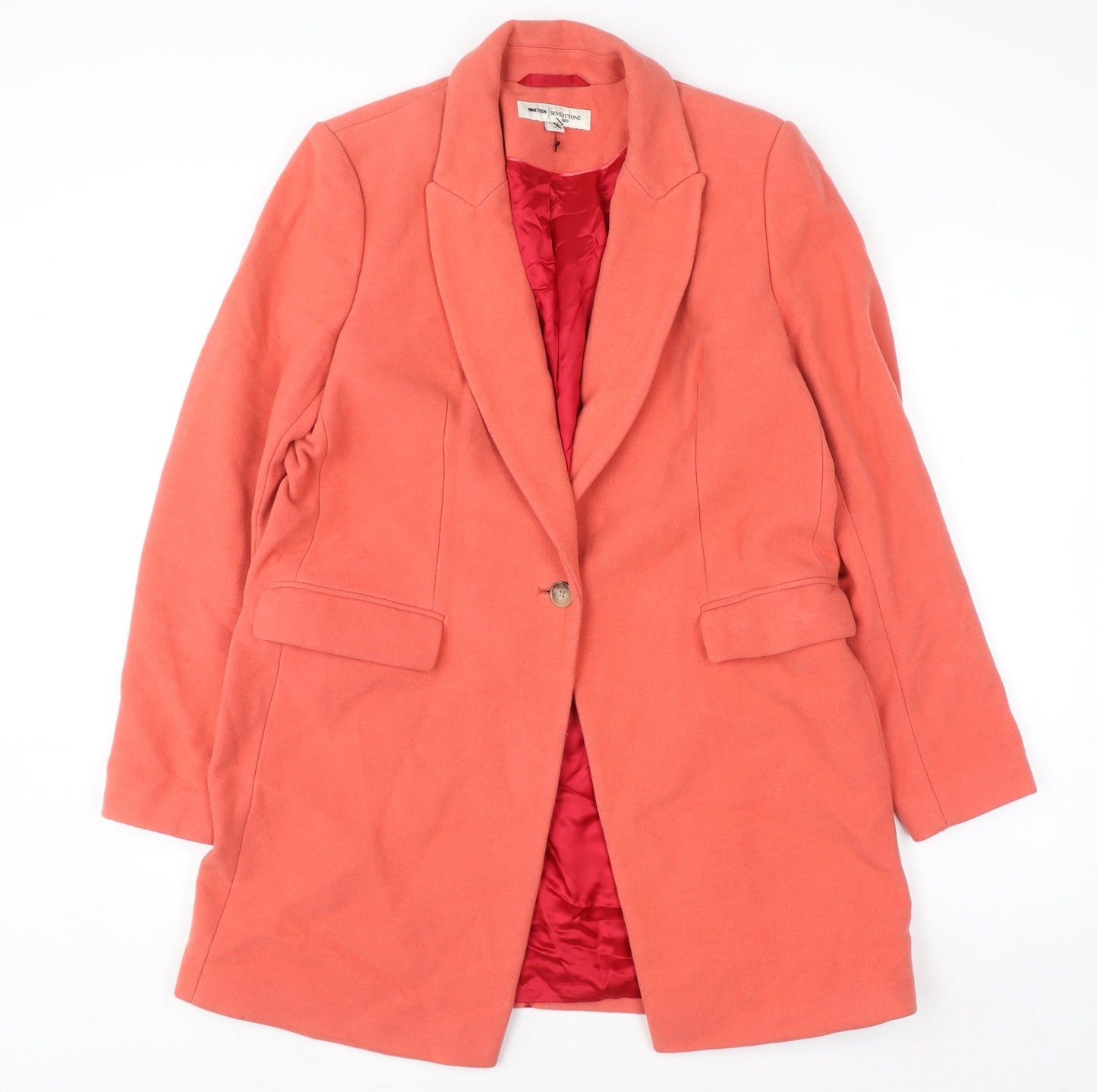 Womens UK Size M Reiss Orange Overcoat