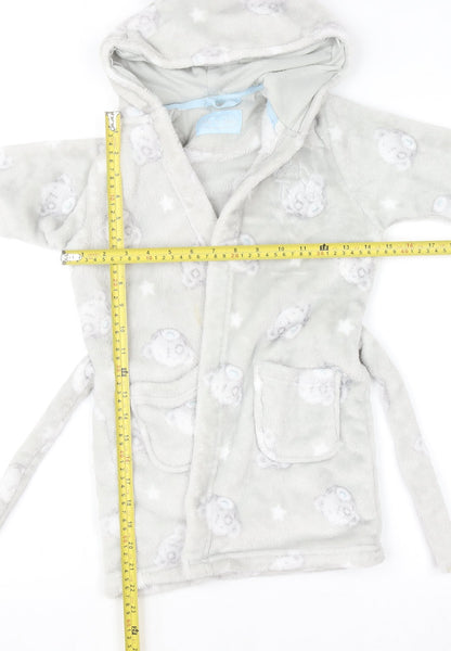 Marks and Spencer Girls Grey Me to You Hooded Fleece Robe 3-4 Years