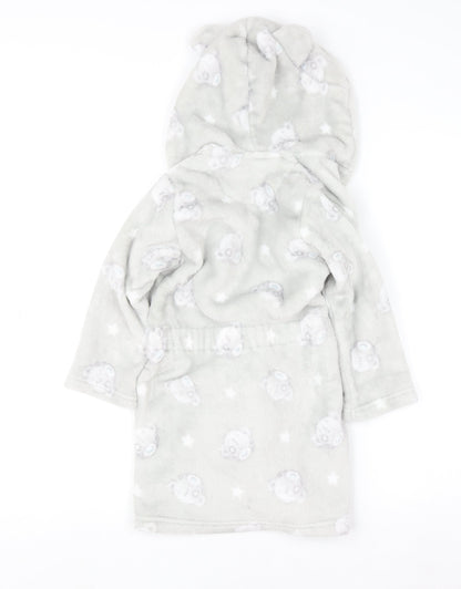 Marks and Spencer Girls Grey Me to You Hooded Fleece Robe 3-4 Years