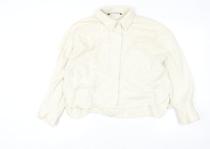 Womens UK Size M Zara Beige Cardigan Sweatshirt