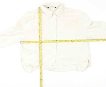 Womens UK Size M Zara Beige Cardigan Sweatshirt