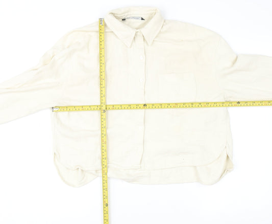 Womens UK Size M Zara Beige Cardigan Sweatshirt