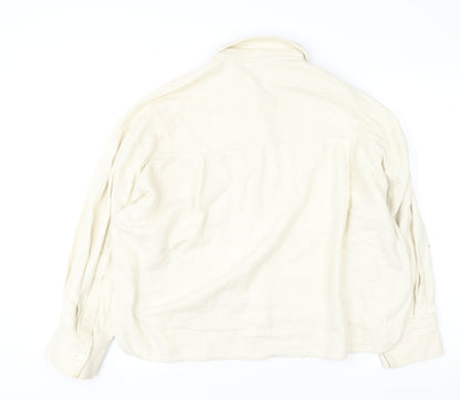Womens UK Size M Zara Beige Cardigan Sweatshirt