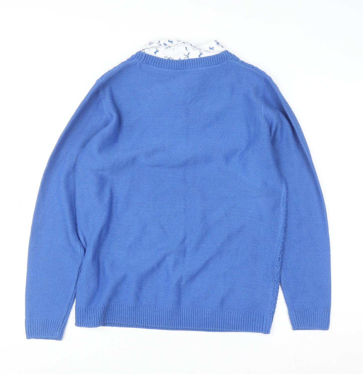Womens UK Size M Isle Essentials Blue Pullover Jumper