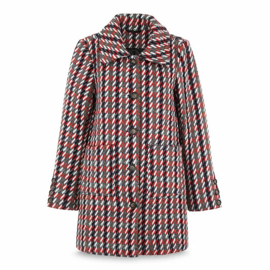 Glamorous Women's Multicoloured Check Wool Blend Mid-Length Coat Size 10