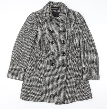 Womens UK Size 10 BHS Grey Pea Coat