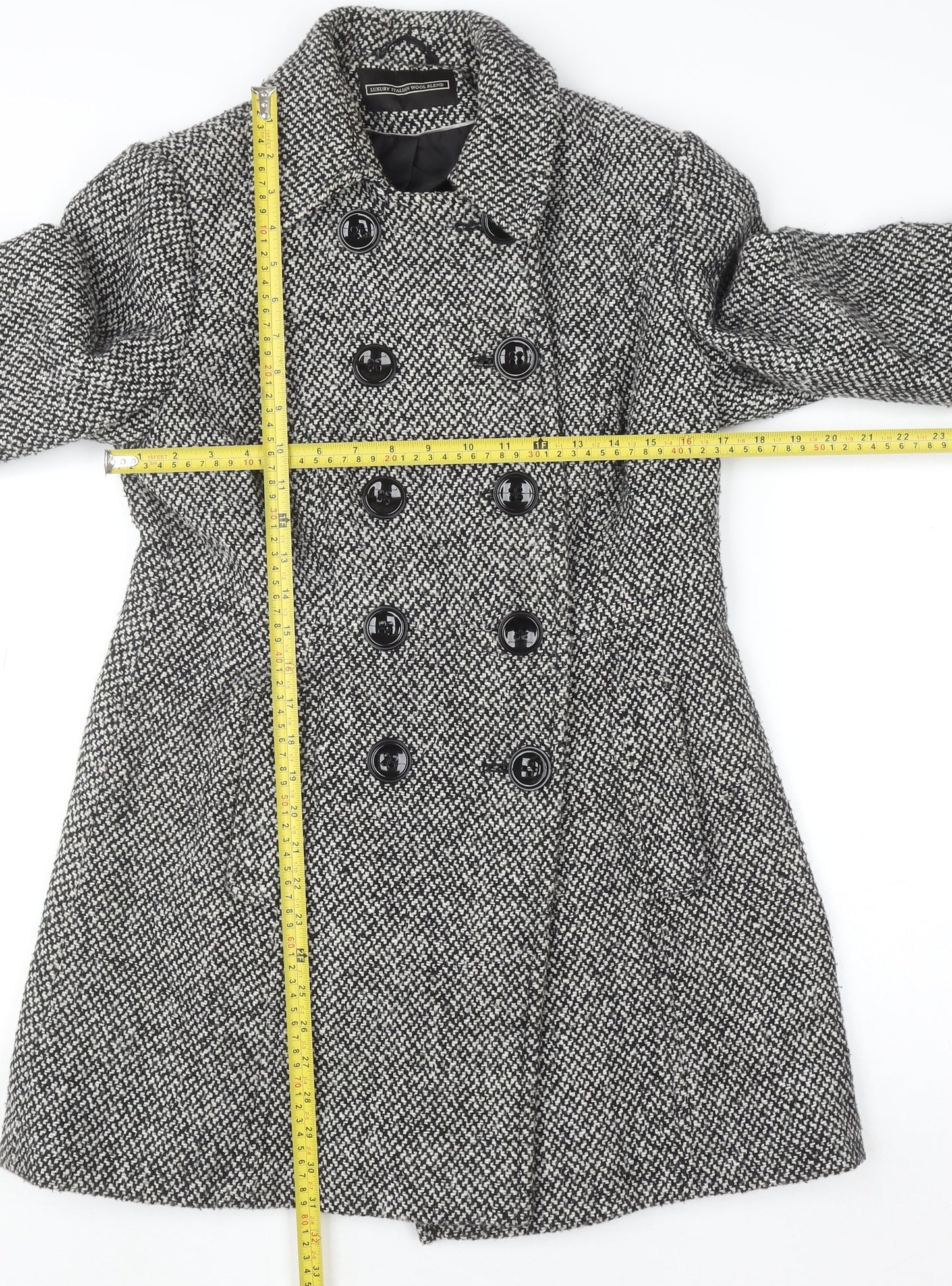 Womens UK Size 10 BHS Grey Pea Coat
