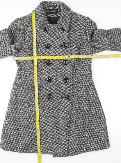 Womens UK Size 10 BHS Grey Pea Coat