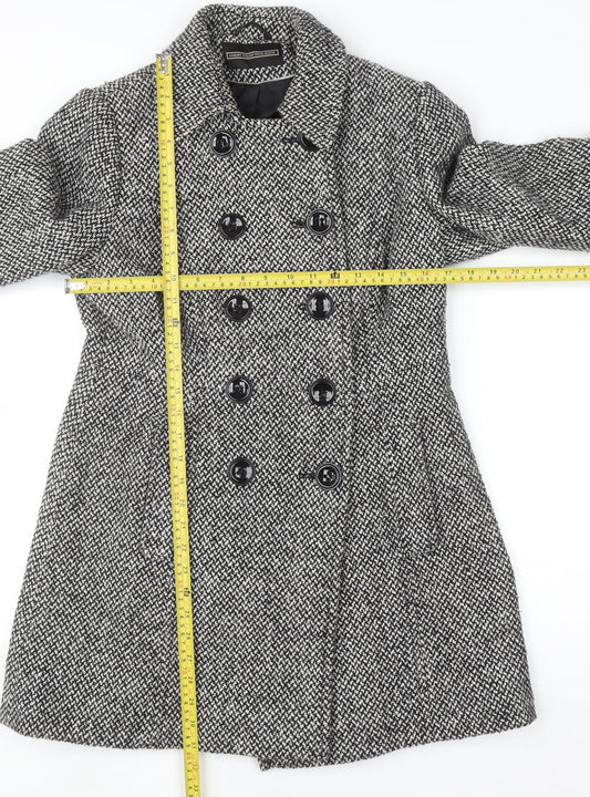 Womens UK Size 10 BHS Grey Pea Coat