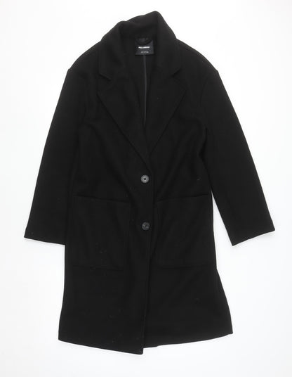 Womens UK Size S Pull&Bear Black Overcoat