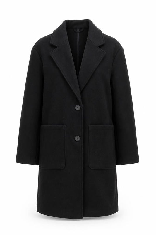 Womens UK Size S Pull&Bear Black Overcoat