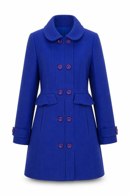 Womens UK Size 8 Topshop Blue Pea Coat