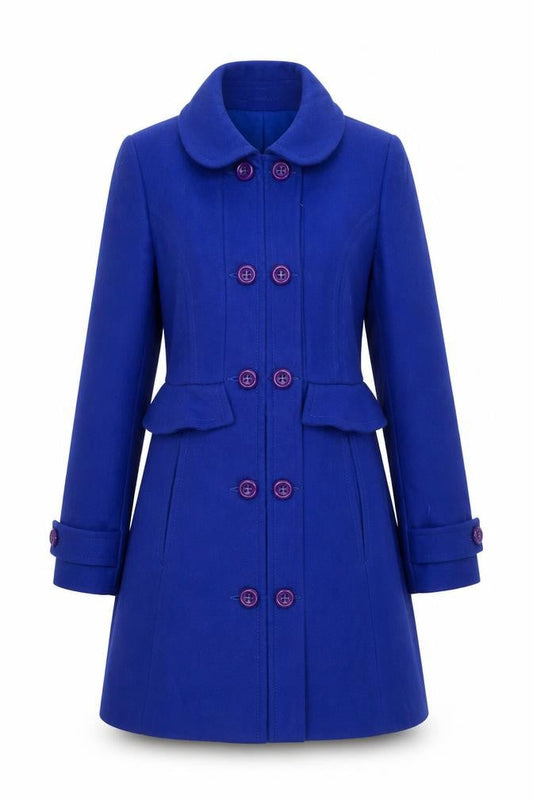 Womens UK Size 8 Topshop Blue Pea Coat