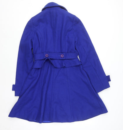 Womens UK Size 8 Topshop Blue Pea Coat