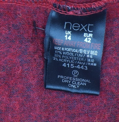 Womens UK Size 14 NEXT Red Overcoat