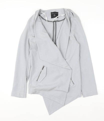 Dorothy Perkins Women's Grey Size 10 Open Front Zip Cardigan