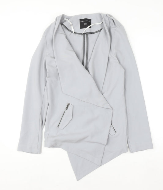 Dorothy Perkins Women's Grey Size 10 Open Front Zip Cardigan