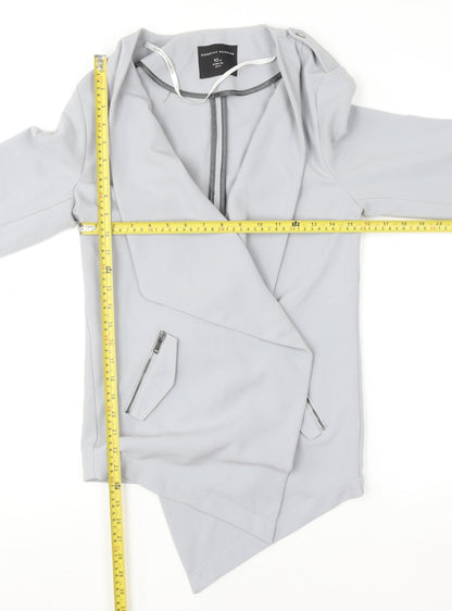 Dorothy Perkins Women's Grey Size 10 Open Front Zip Cardigan