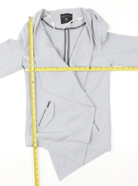 Dorothy Perkins Women's Grey Size 10 Open Front Zip Cardigan