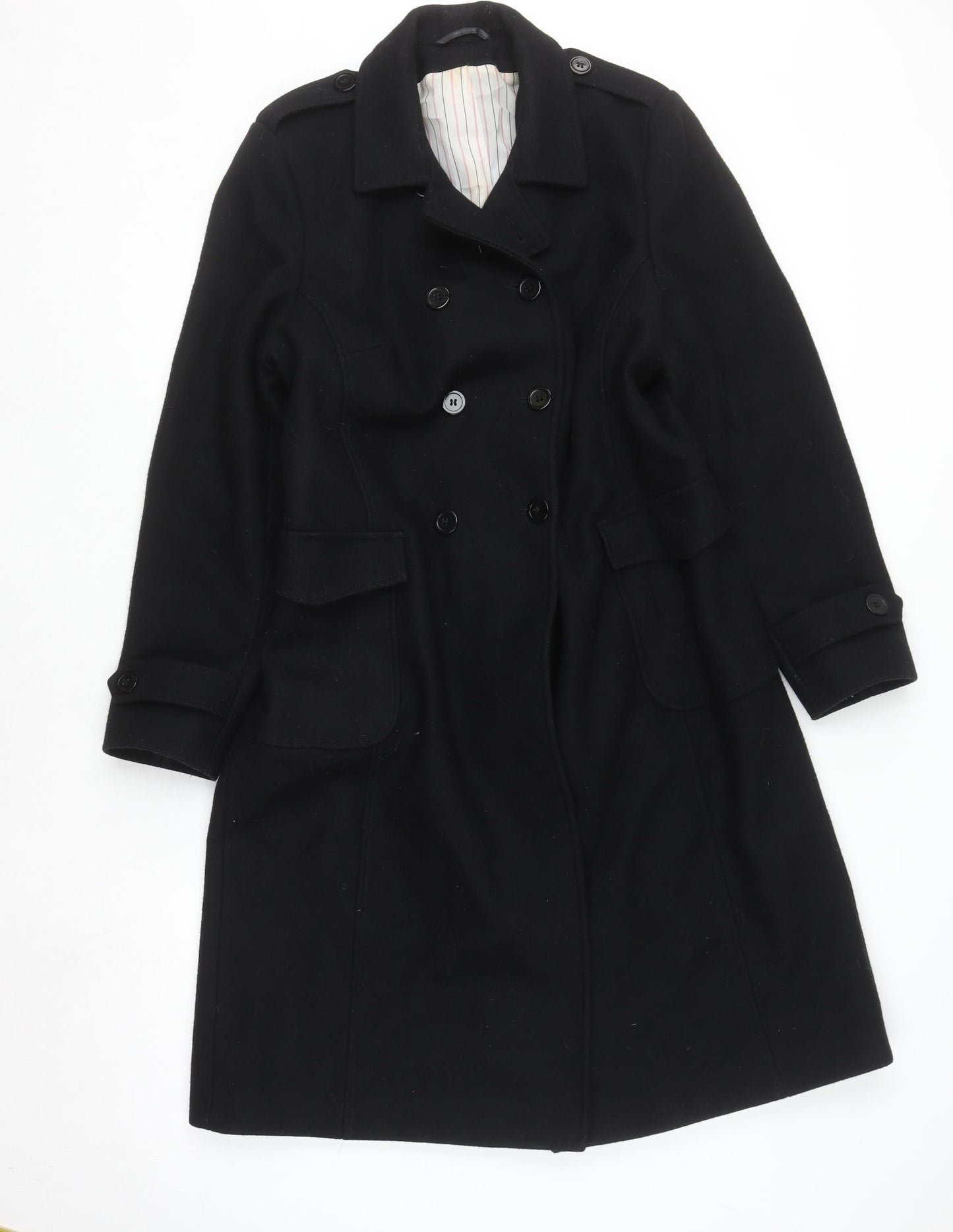 Womens UK Size 14 Dorothy Perkins Black Pea Coat