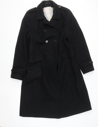 Womens UK Size 14 Dorothy Perkins Black Pea Coat