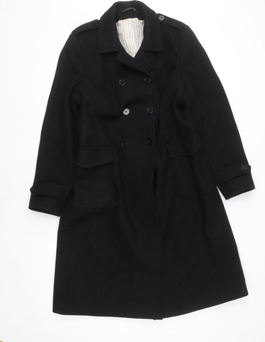 Womens UK Size 14 Dorothy Perkins Black Pea Coat